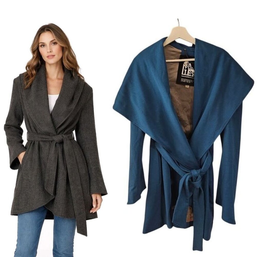G.E.T. Equipment General Technique Shawl Collar Hooded Jacket Teal sz M Women's